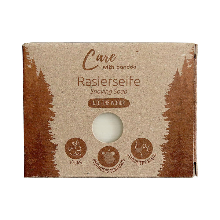 pandoo Rasierseifen 100g | Into the Woods | Naturseife | Vorteilspack (4 Stück)
