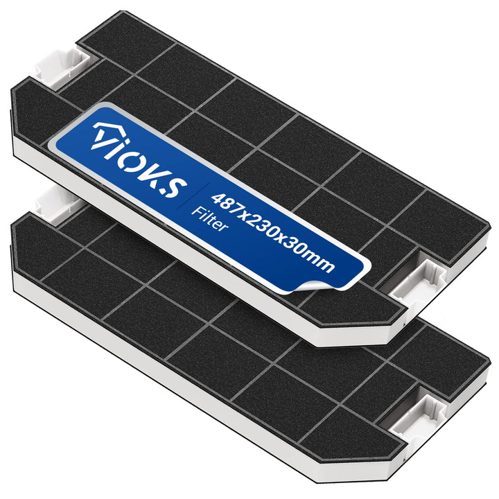 VIOKS Set 2x Kohlefilter Dunstabzugshaube 487x230 mm Ersatz für Bosch Filter 00460367 - Aktivkohlefi
