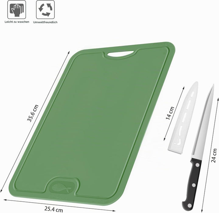 Gintan Flexibles TPU Schneidebrett, BPA-frei, mit Messer- und Saftrille, kratzfeste flexible Schneid