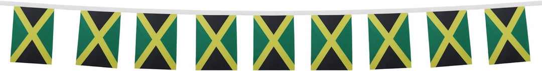 AZ FLAG FAHNENKETTE Jamaika 12 Meter mit 20 flaggen 45x30cm- JAMAIKANISCHE Girlande Flaggenkette 30