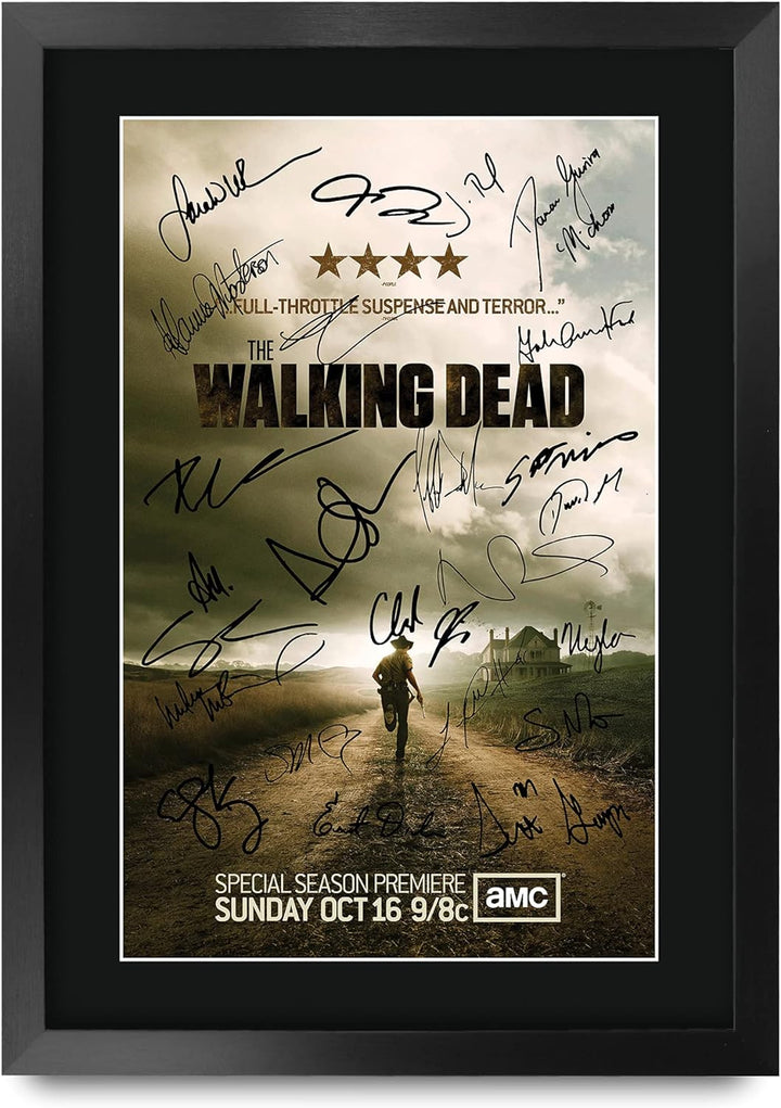 HWC Trading The Walking Dead A3 Gerahmte Signiert Gedruckt Autogramme Bild Druck-Fotoanzeige Geschen