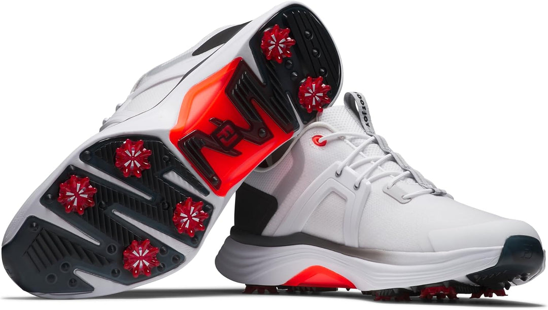 Footjoy Herren Hyperflex Golfschuhe 42 EU Weiss Schwarz Rot, 42 EU Wei&#xDF; Schwarz Rot