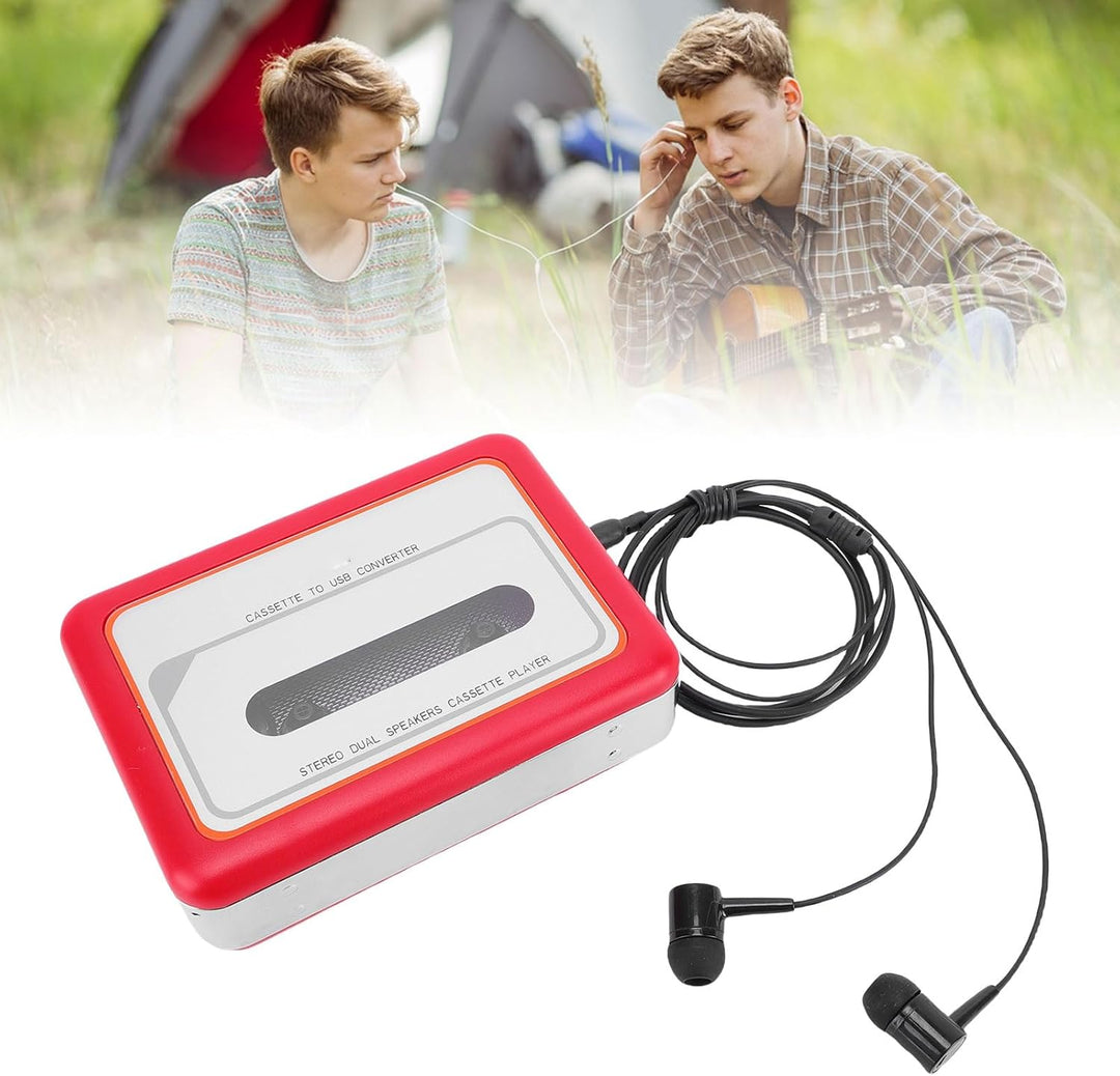 Kassettenspieler, Tragbarer Kassetten-zu-MP3-Konverter, Player mit 3,5-mm-Kopfhöreranschluss, Kopfhö