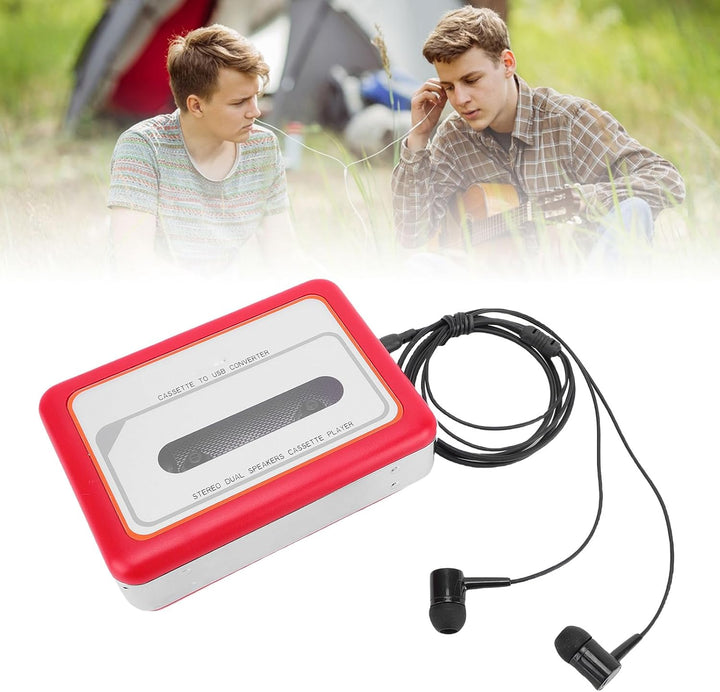 Kassettenspieler, Tragbarer Kassetten-zu-MP3-Konverter, Player mit 3,5-mm-Kopfhöreranschluss, Kopfhö