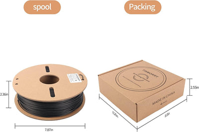 Kohlefaser PLA Filament 1.75mm, TINMORRY 3D-Druckmaterialien für FDM 3D-Drucker, 1 KG 1 Spule, Schwa