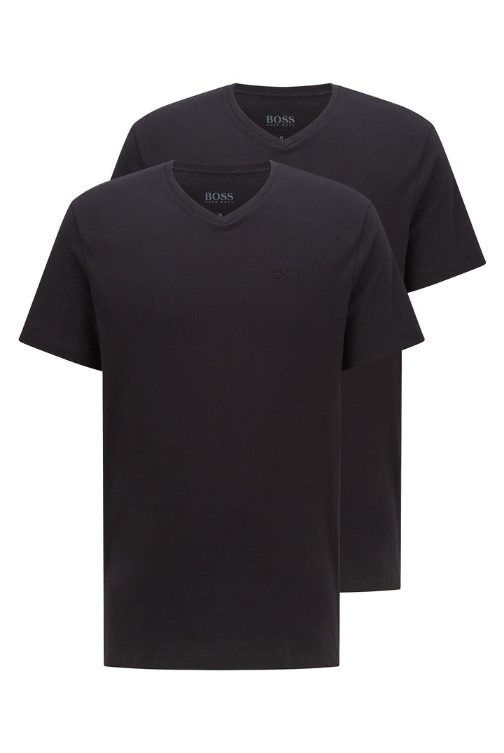 BOSS Herren Business Kurzarm Shirt T-Shirt 2P CO 2er Pack, S Black1