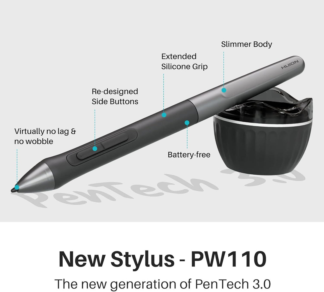 HUION H951P Zeichentablet mit 8 programmierbaren Express-Tasten, Schwarz