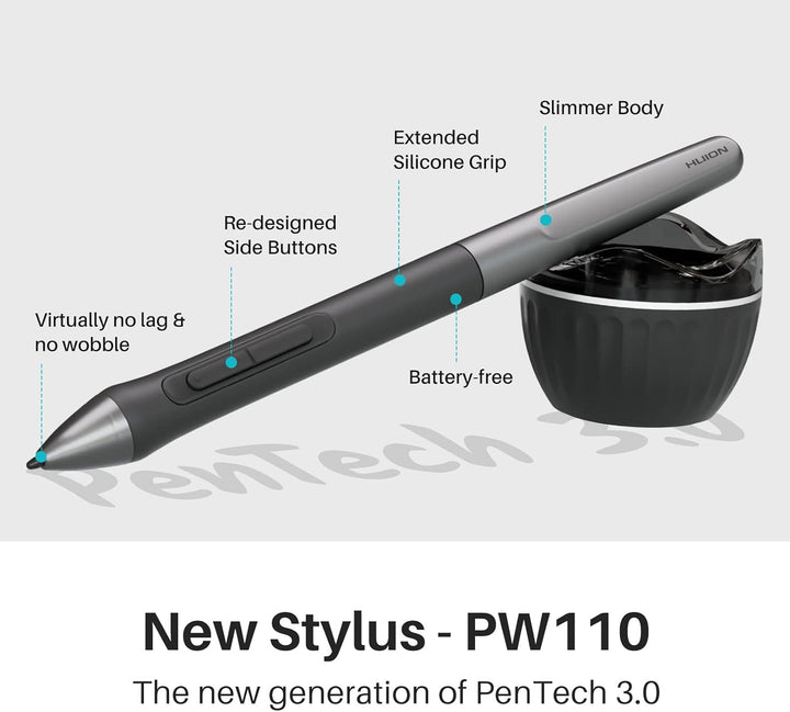 HUION H951P Zeichentablet mit 8 programmierbaren Express-Tasten, Schwarz
