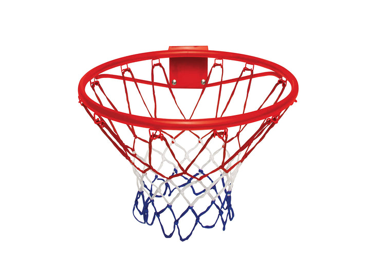 Teorema Basketballkorb aus Metall mit Netz, Durchmesser 42 cm, Ball mit 20 cm und Luftblase, Unisex,