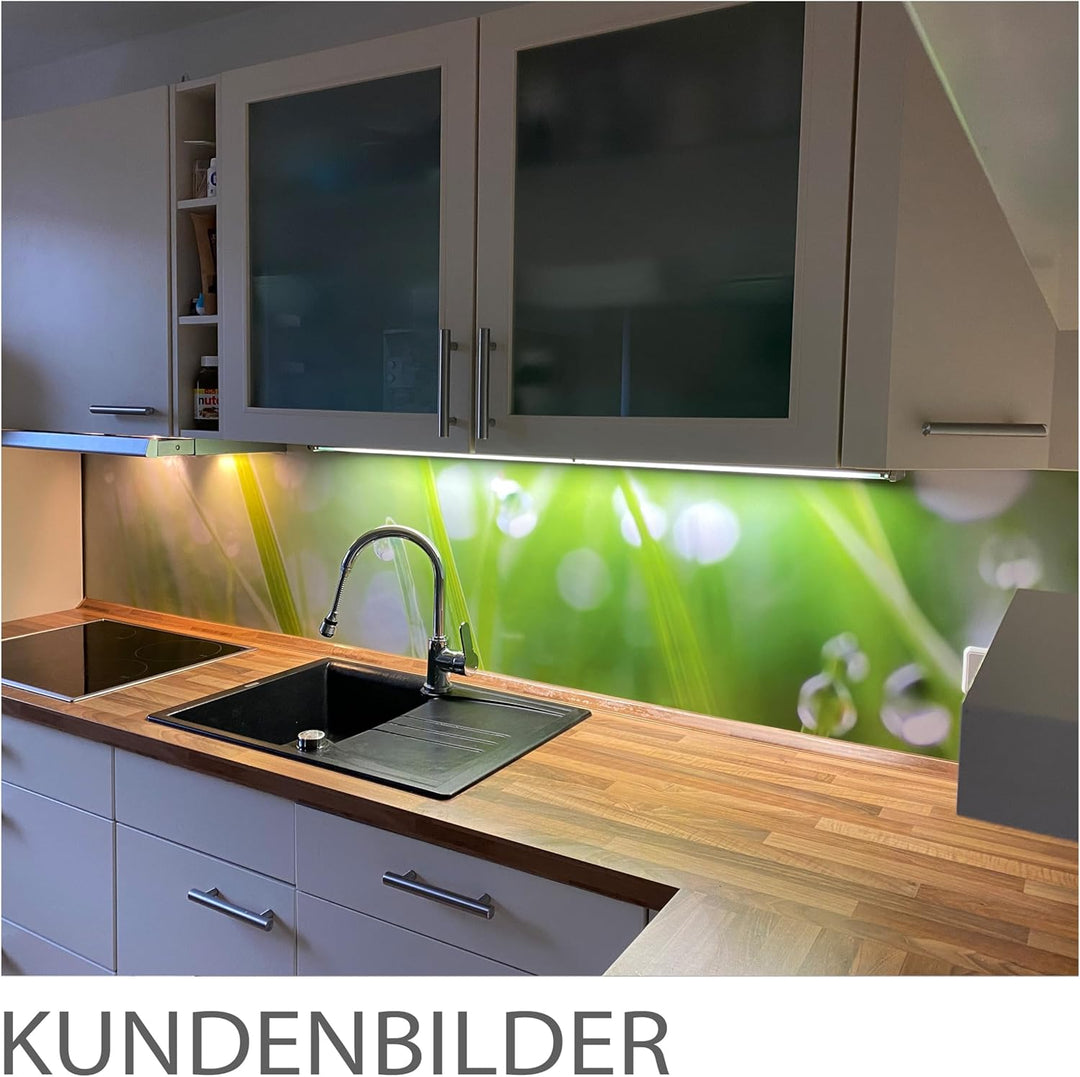 StickerProfis Küchenrückwand selbstklebend Glasoptik ausgeführt - MODERN Grass - 1.8mm, Versteift, j