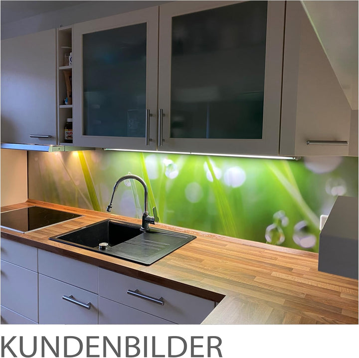StickerProfis Küchenrückwand selbstklebend Glasoptik ausgeführt - MODERN Grass - 1.8mm, Versteift, j