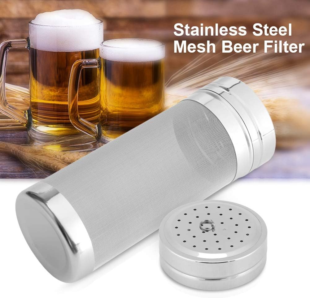 Haofy Homebrew Bierfilter, Edelstahl Bierbraufilter Siebe 300 Mikron Brauhopfenfilter Wiederverwendb