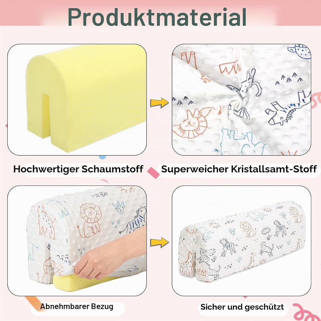 HAVARGO Bettkantenschutz für Kinderbetten, Bettschiene Stossfänger Schutz, Schutz für Bettrahmen Ran