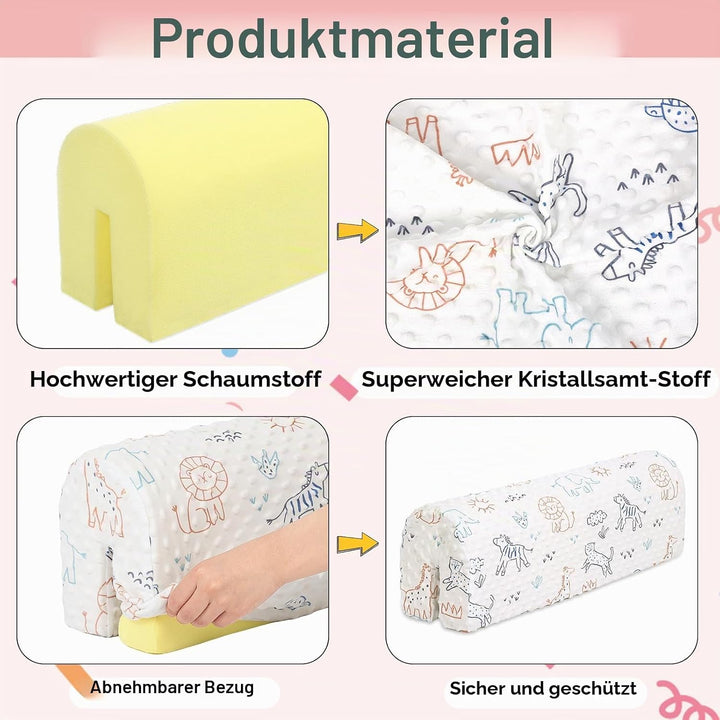 HAVARGO Bettkantenschutz für Kinderbetten, Bettschiene Stossfänger Schutz, Schutz für Bettrahmen Ran