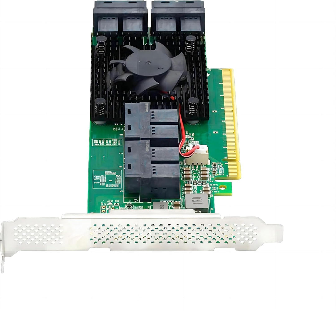 10Gtek PCIe to NVMe Expansion Card for U.2 SSD (PEX 8749), X16, (8) SFF-8643 PCIe to SFF-8643 (PEX)