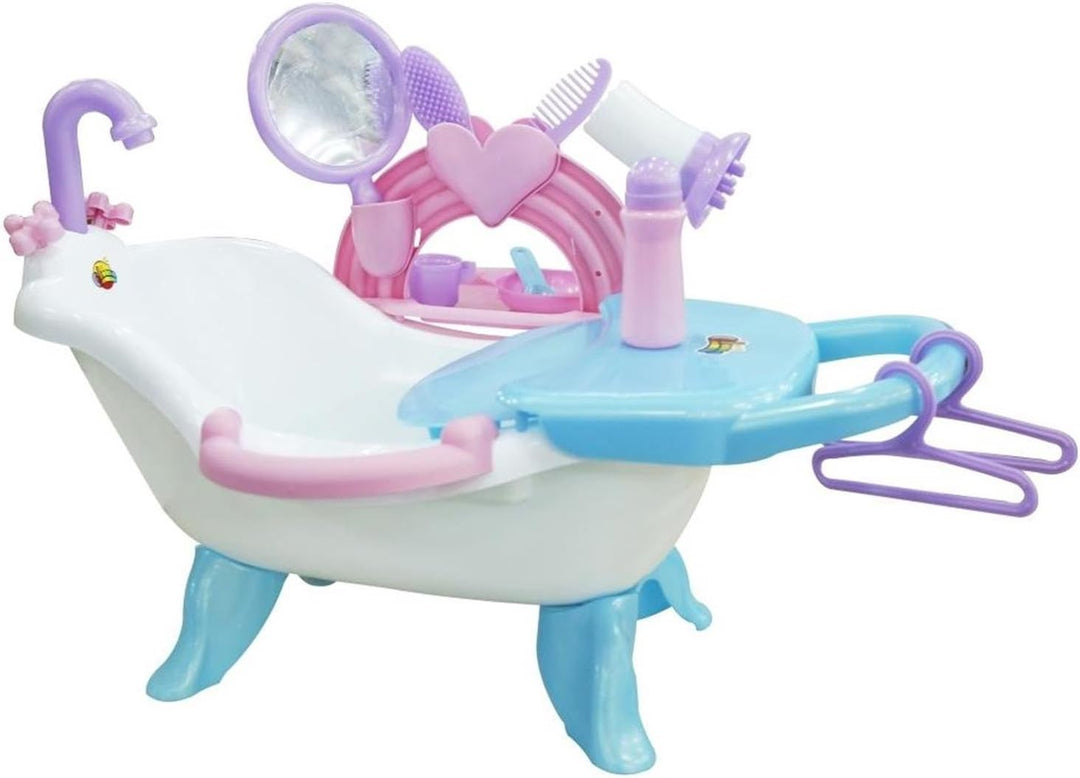 Coloma Puppenbadewanne mit Wickelauflage, geeignet ab 3 Jahren I Komplettset für Rollenspiel I Förde