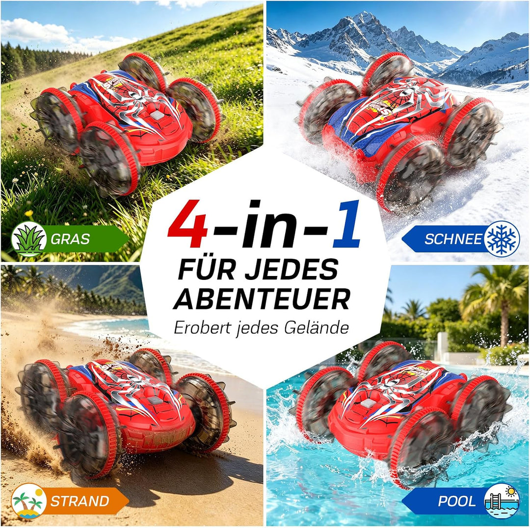 SIVQIKE Ferngesteuertes Auto mit Spinnen-Design | LED Licht,Handgestensteuerung,360° Stunts, Wasserd