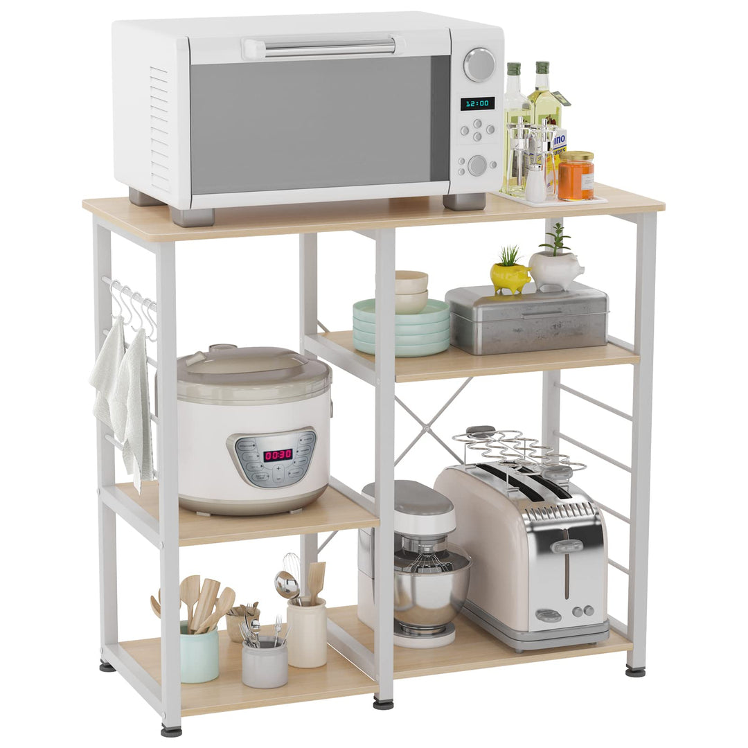 soges Bäckerregal Küchenregal Standregal Mikrowellenhalter Bäcker Regal Haushaltsregal mit 3 Ablagen