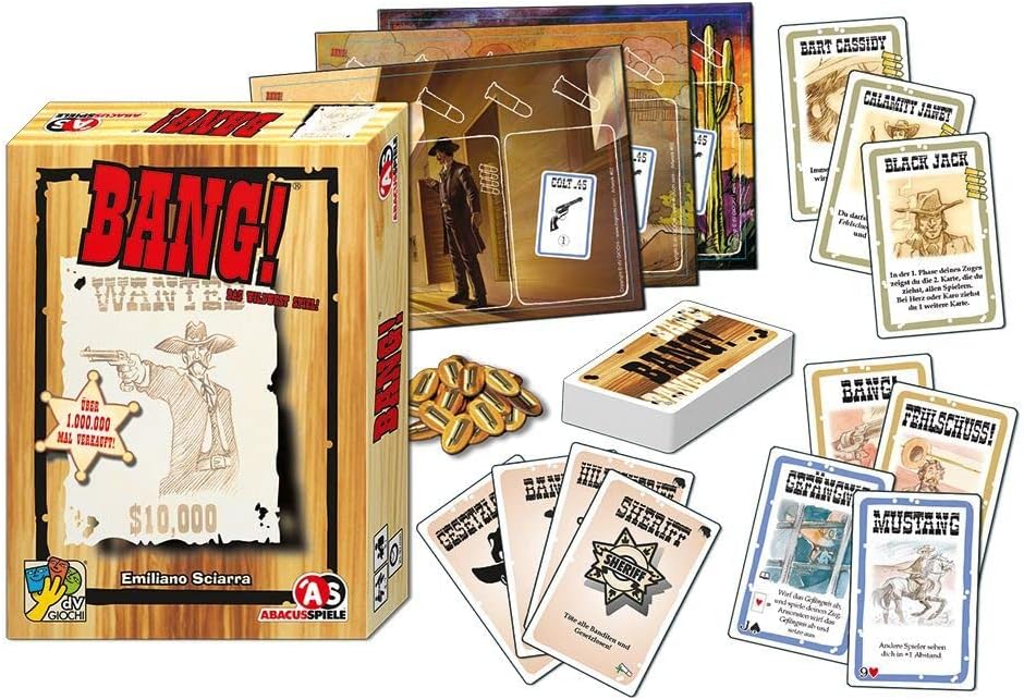 ABACUSSPIELE 69162 - Bang! 4. Edition, Western Kartenspiel, Silver, 190 x 138 x 46 mm
