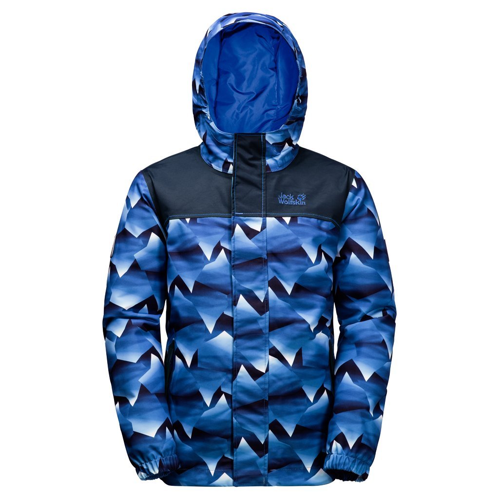 JACK WOLFSKIN Kinder Jacke B KAJAK FALLS PRINTED JKT, night blue all over, 104, 1606841-7523104