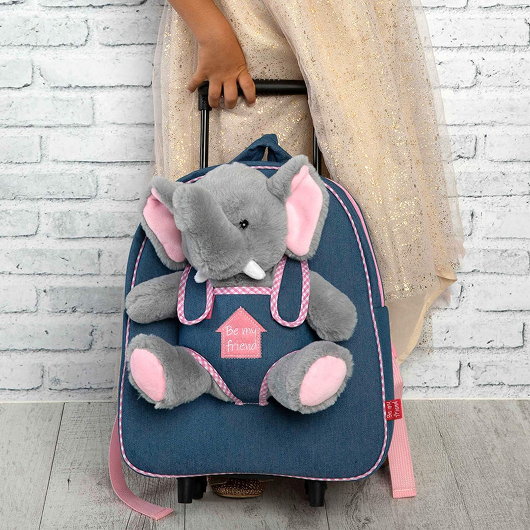 PERLETTI Tasche mit Rollen für Kindergarten und weiches Plüsch, für Kinder von 3 4 5 Jahren – Abnehm