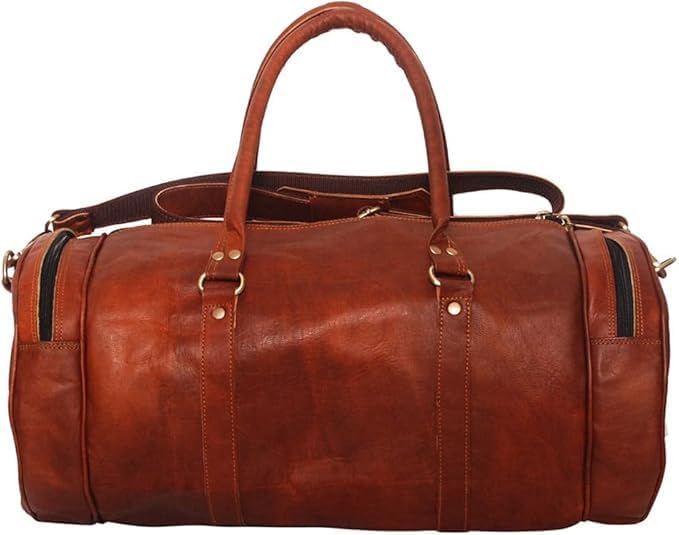 Harvey Echtes Leder Holdall Duffel Gym Weekender Gepäck Reise Schulter Vintage Tasche Unisex Braun B