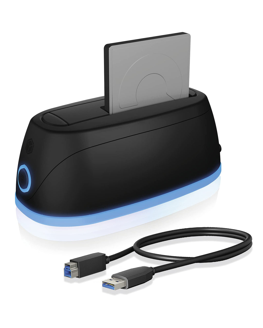 ICY BOX HDD / Festplatten Docking Station USB 3.0 für SATA 2,5 Zoll & 3,5 Zoll, RGB Beleuchtung, Fes