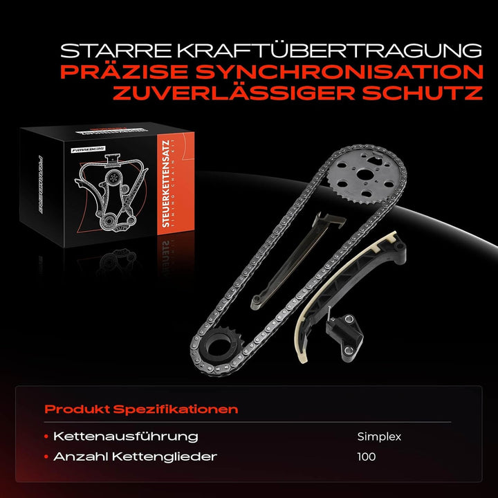 Frankberg Steuerkettensatz Kompatibel mit Cabrio City Fortwo Cabrio Fortwo Coupe 0.8L Benzin 1999-He