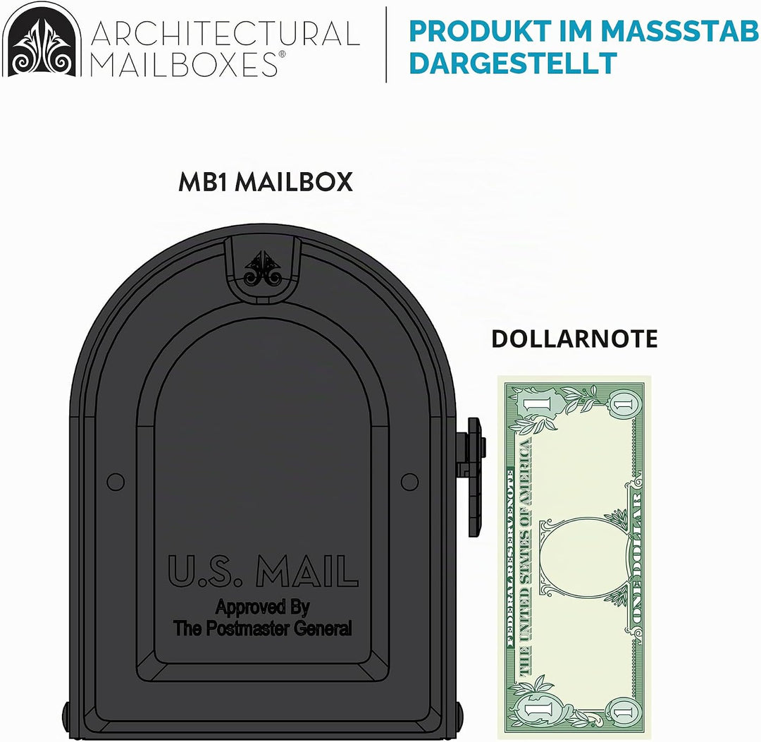 Architectural MAILBOXES 7680B-10 MB1 Briefkasten und Erdpfosten-Set, Bl, M, Bl