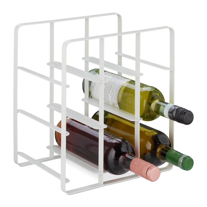 Relaxdays Weinregal, 9 Flaschen, Eisen pulverbeschichtet, Weinhalter stehend, Küche & Bar, HBT: 30 x