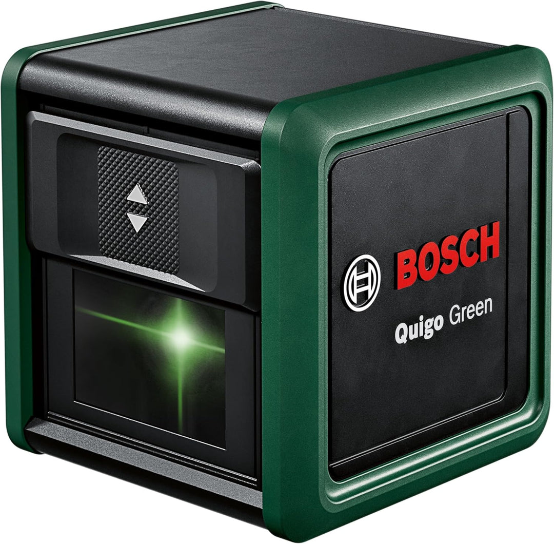 Bosch Home and Garden Kreuzlinienlaser Quigo Green mit Stativ (grüner Laser für bessere Sichtbarkeit