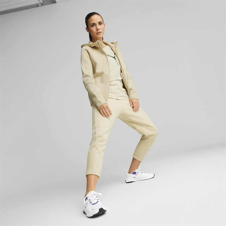 PUMA Damen evoStripe Hoodie mit durchgehendem Reissverschluss XSGranola Beige