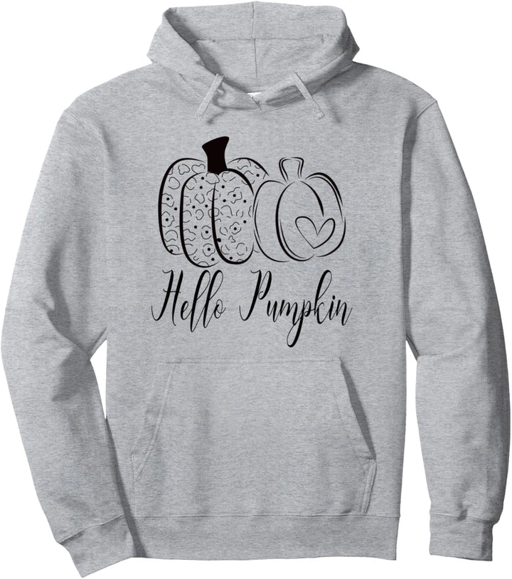 Hello Pumpkin Cute Ladies Casual Fall Autumn Gift Pullover Hoodie