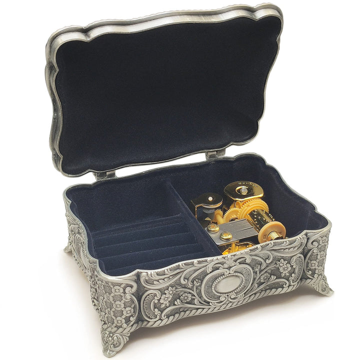 falado Antike Prägung Metall Aufbewahrungsbox Spieluhr Aufziehbar und Golden Movement Music Box für