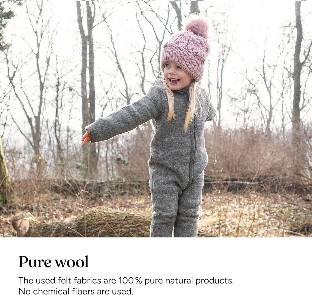 Ehrenkind® WALKOVERALL | Baby Wollwalk-Overalls aus Natur Schurwolle mit Reissverschluss | Walk Woll
