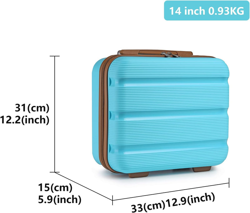 KONO Hartschale Kosmetikkoffer Beautycase Handgepäck (Blau/Braun) Blau/Braun Kosmetikkoffer, Blau/Br