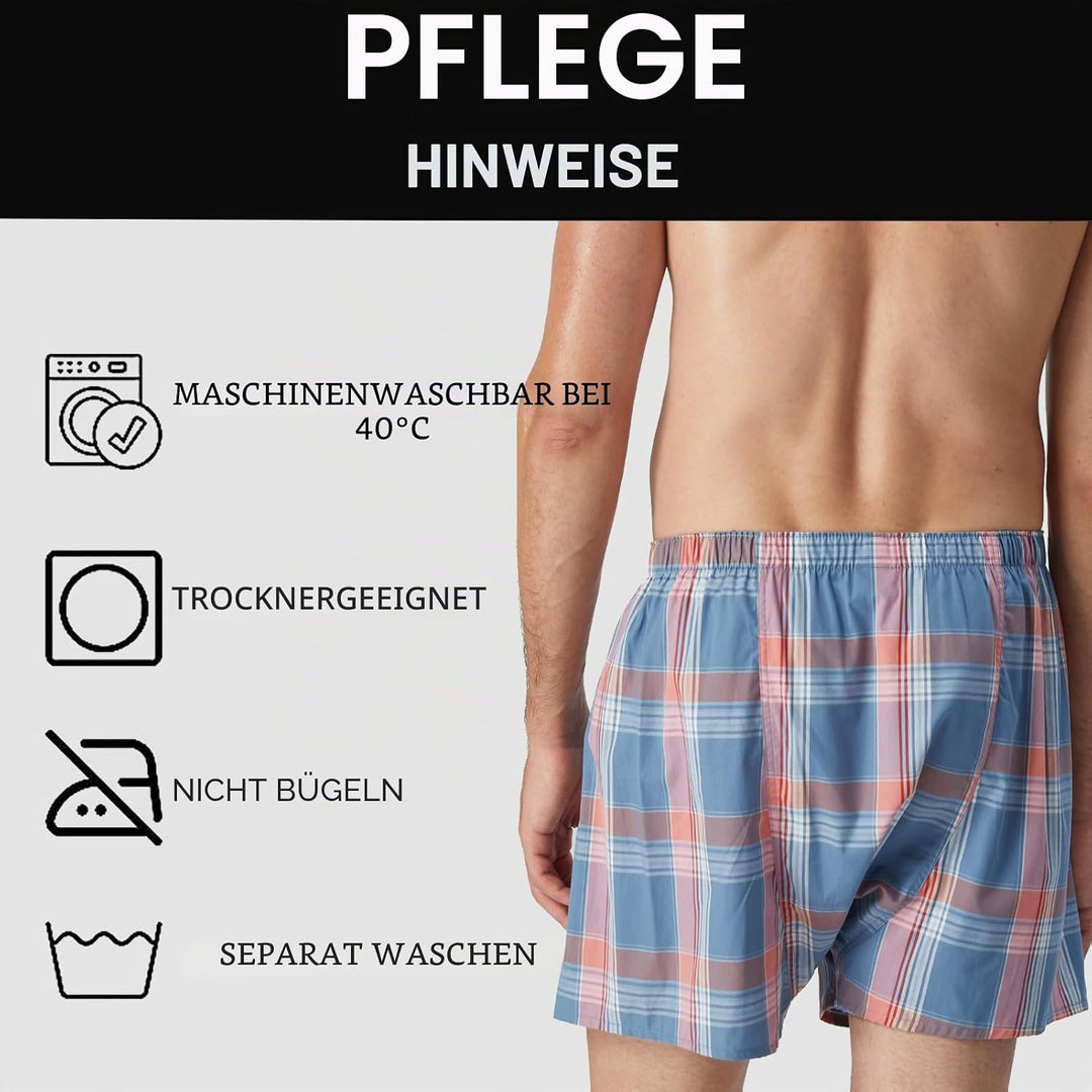 5Mayi Mens Boxers Shorts Multipack Woven Mens Underwear Pack Cotton Plaid Men&