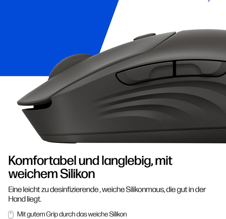 HP 400 Duale kabellose Maus, Bluetooth und USB, 2,4 GHz, 24 Monate Akku, leise Klicks, weiche Haptik