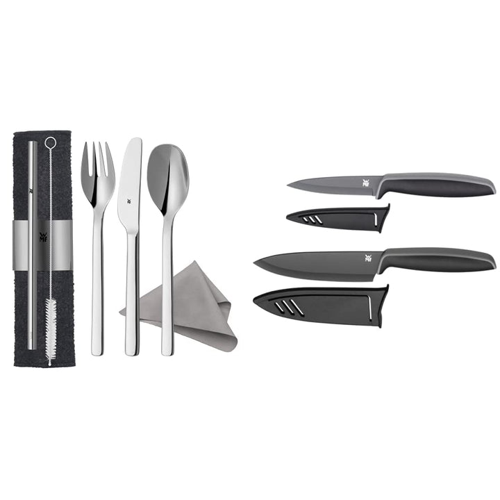 WMF my2Go Besteck Set 8-teilig, Outdoor Reisebesteck &amp; Touch Messerset 2-teilig, Küchenmesser mit Sc