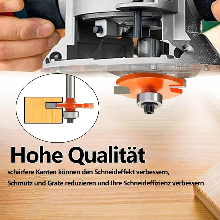 ScheibennutfräSer 8mm Schaft, 4mm Schnitttiefe Nutfräser, mit 2 Einstellbaren Lager, Fräser für Ober