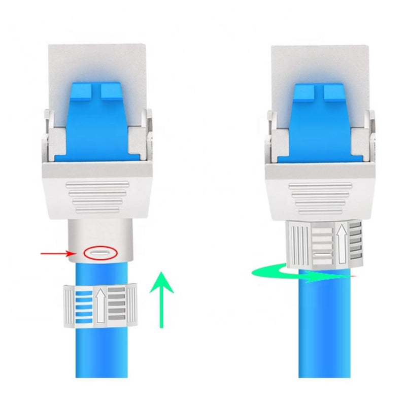 NAUC 8x CAT8 Keystone RJ45 Modul Buchse 2000 MHz 40Gbit vollgeschirmt werkzeuglos Kupplung Netzwerkk