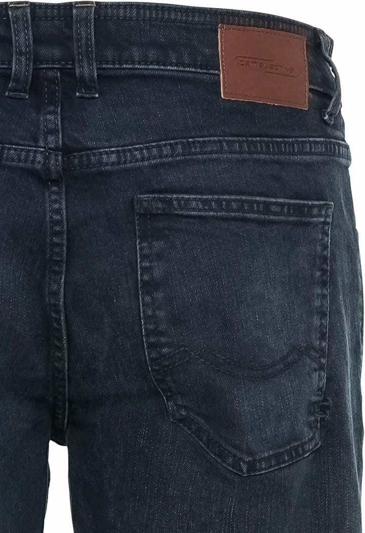 camel active Herren Relaxed Fit 5-Pocket Jeans mit leichten Used-Effekten 34W / 32L Dunkelblau, 34W