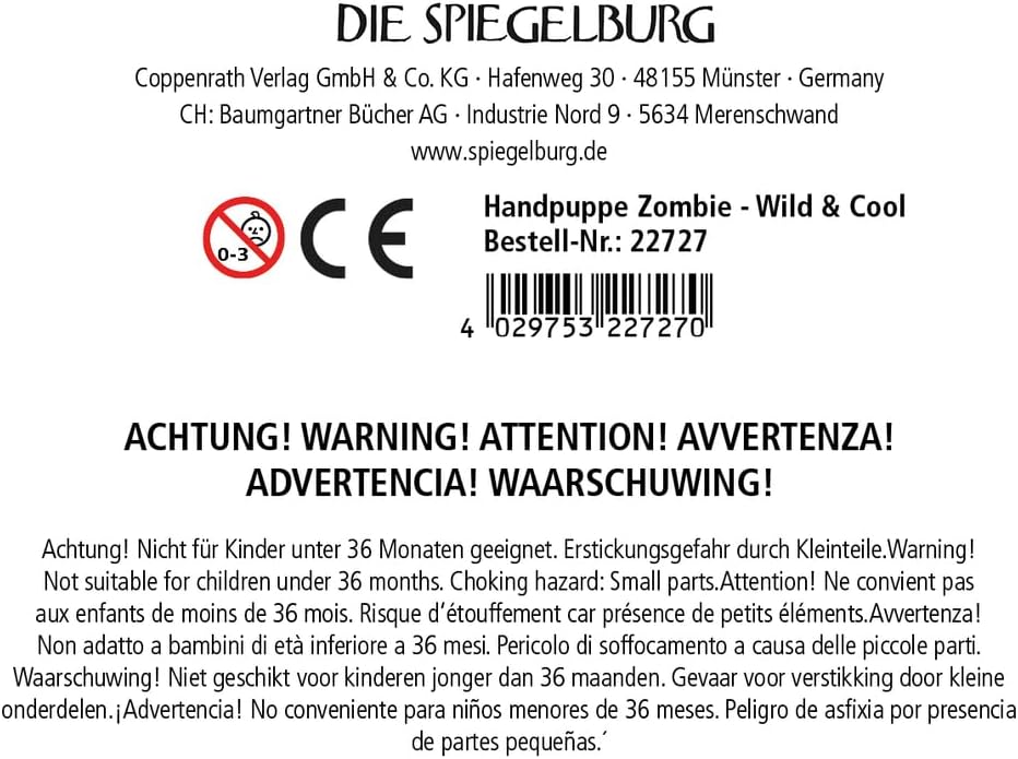 DIE SPIEGELBURG - Handpuppe Zombie - Wild+Cool