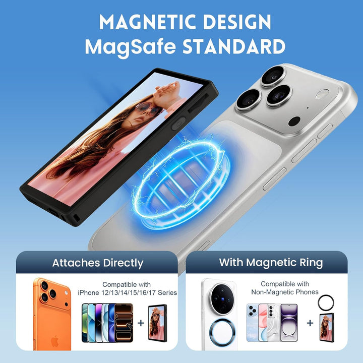 LAMA Handy Selfie Monitor 3,97" Smartphone Rückkamera mit Touchscreen, Magnetisch Vlog Bildschirm Ko