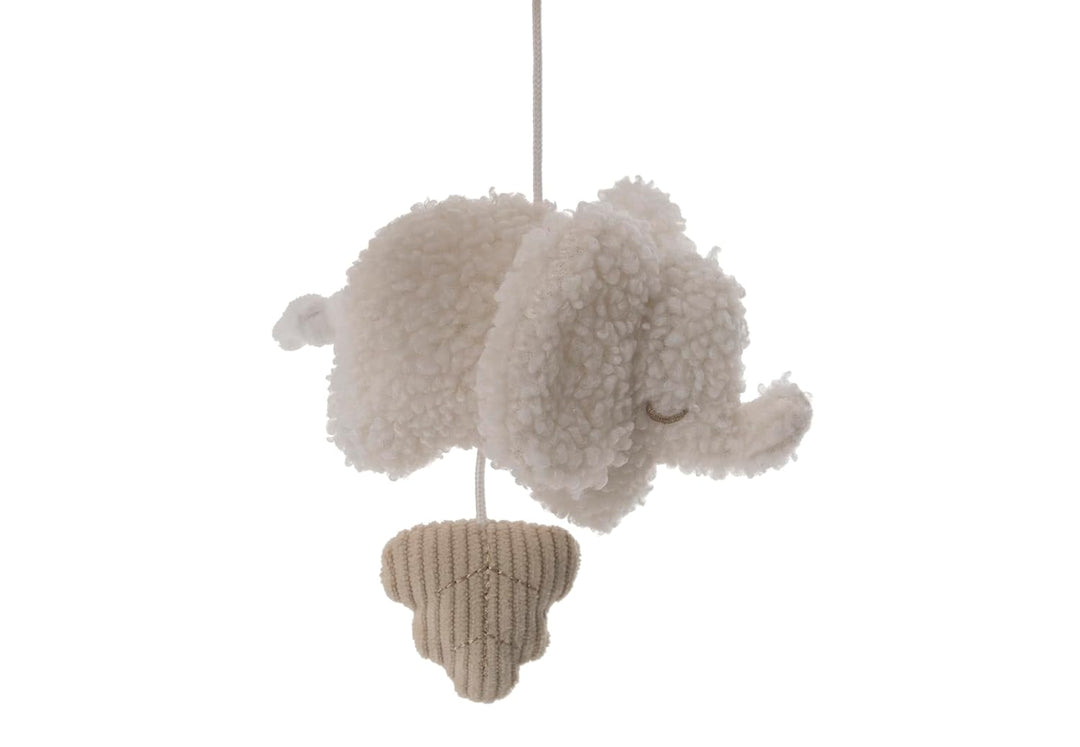 Jollein Mobile Baby – Elephant Tales – Mit Elefanten & Wolke – Weiches Baby Mobile für Babybett & La