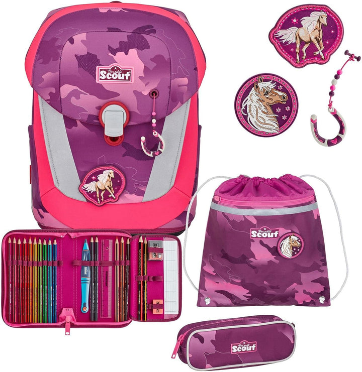 Scout Sunny II Schulranzen-Set 4-tlg. DIN Pink Horse 2023