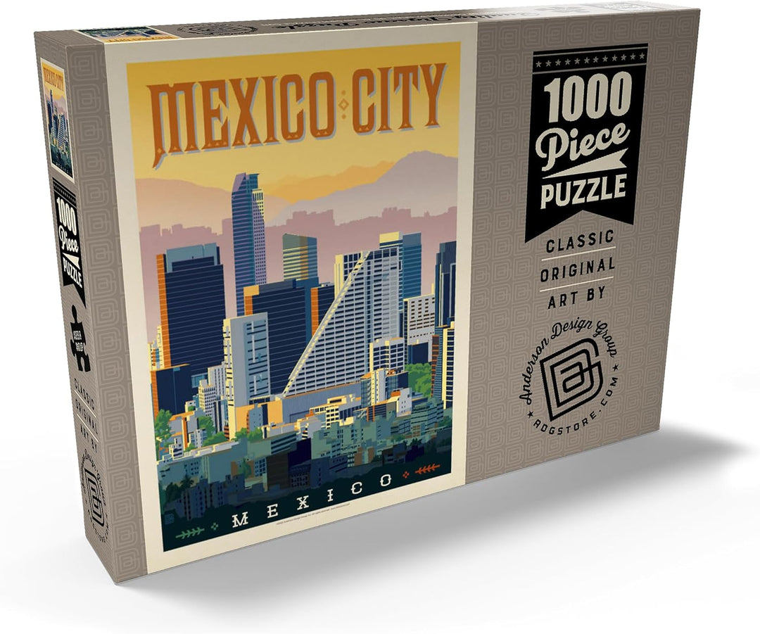 Mexiko: Mexiko-Stadt, Vintage Poster - Premium 1000 Teile Puzzle - MyPuzzle Sonderkollektion von And