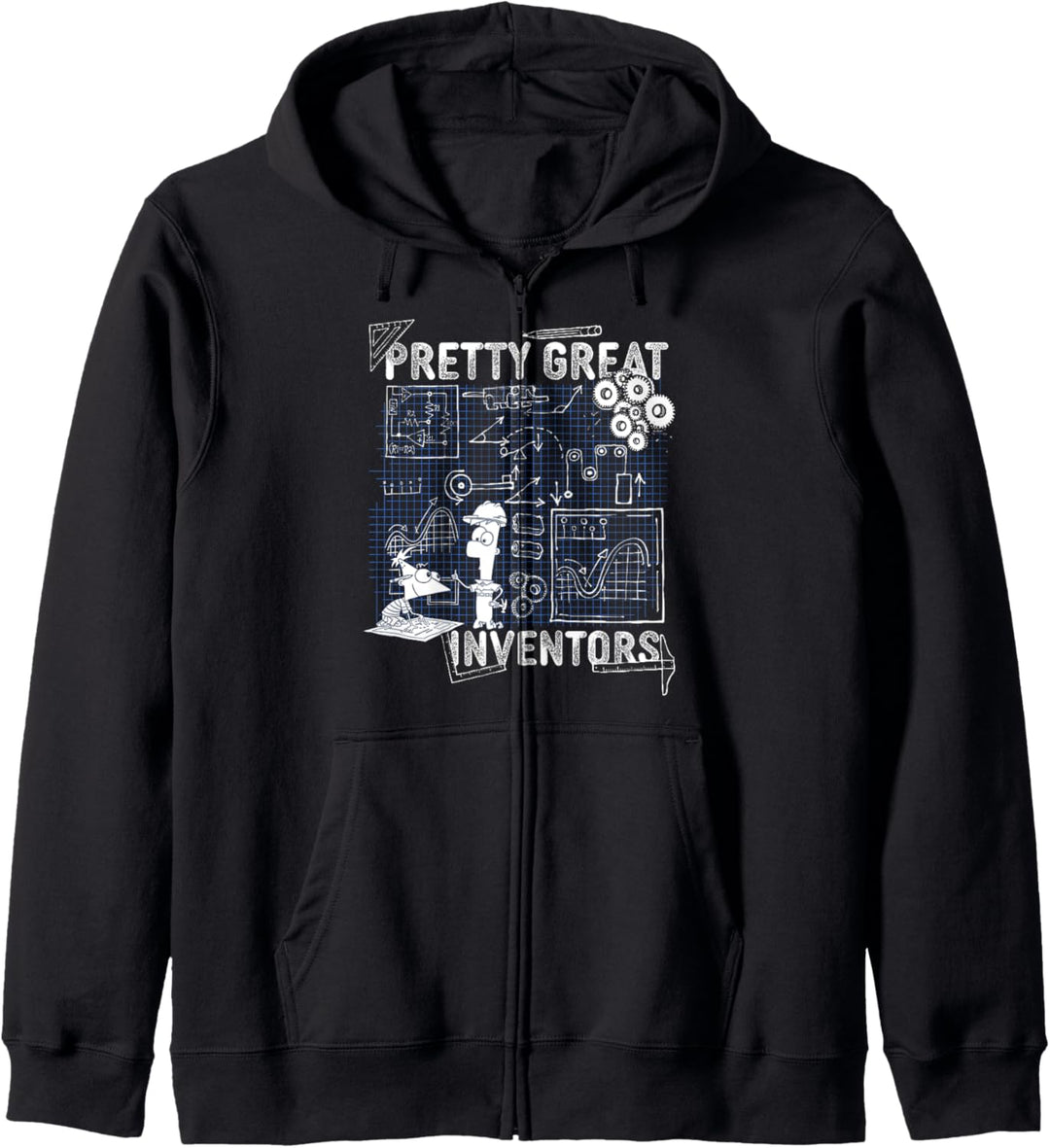 Disney Phineas And Ferb Inventions Schematic Kapuzenjacke