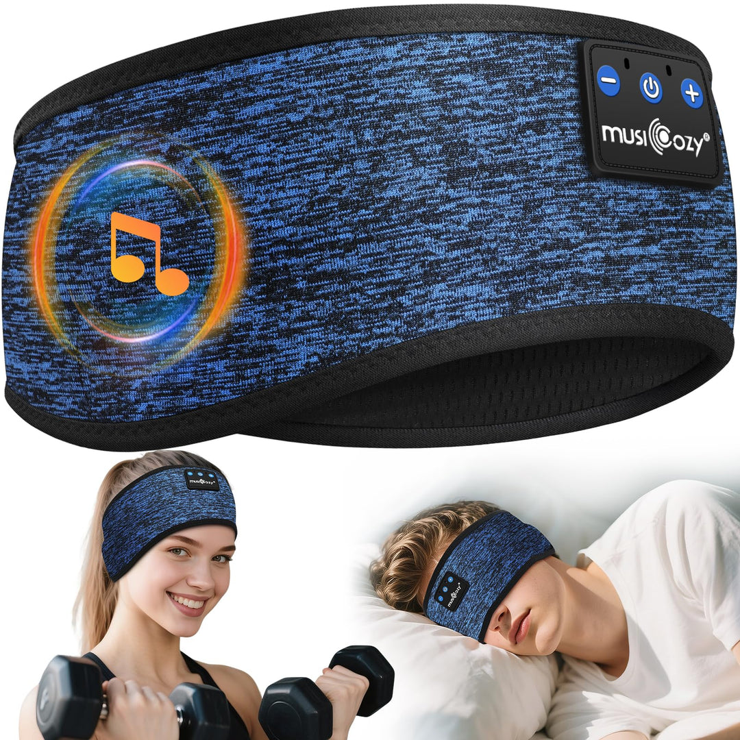 MUSICOZY Schlafkopfhörer Bluetooth, Schlaf Kopfhörer Stirnband Schlaf-Ohrhörer Headband Kabellos Spo