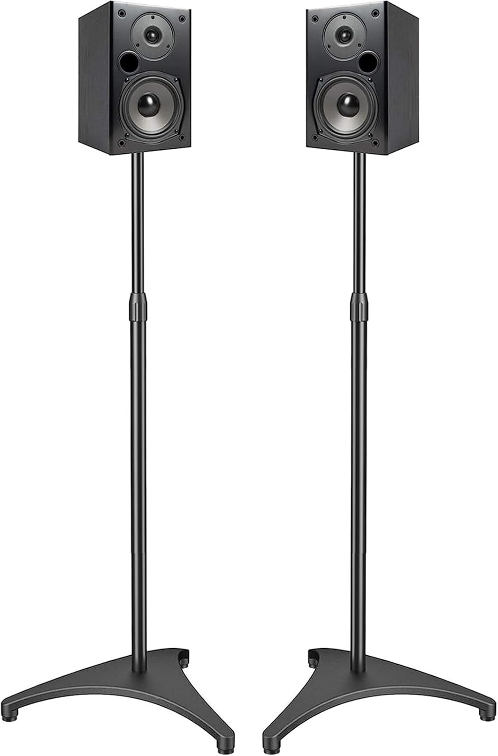 PERLESMITH Speaker Stands Extend 30-45 Inch with Upgraded Cable Management, Hold Satellite, Small Bo